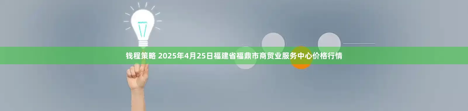 钱程策略 2025年4月25日福建省福鼎市商贸业服务中心价格行情