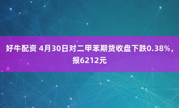 好牛配资 4月30日对二甲苯期货收盘下跌0.38%，报6212元